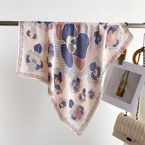 Luxury Floral Silk Scarves for Women