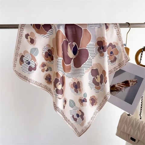 Luxury Floral Silk Scarves for Women