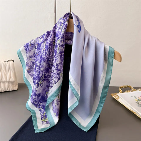 Luxury Horse Print Silk Neck Scarf for Women