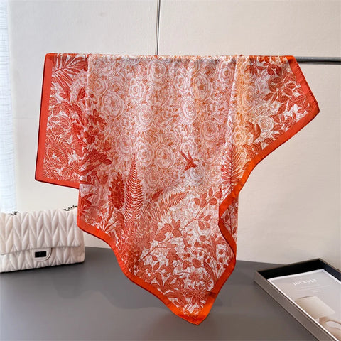 Luxury Floral Silk Scarves for Women