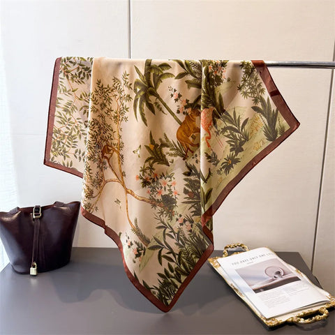 Luxury Floral Silk Scarves for Women