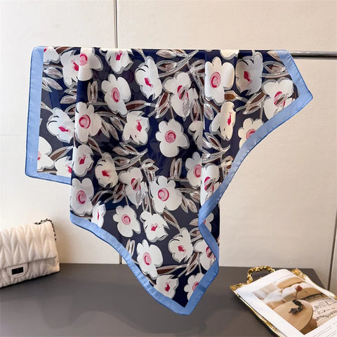 Luxury Floral Silk Scarves for Women
