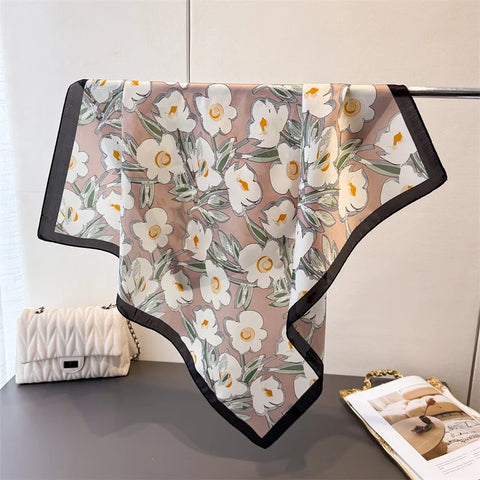 Luxury Floral Silk Scarves for Women