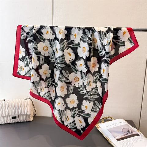Luxury Floral Silk Scarves for Women