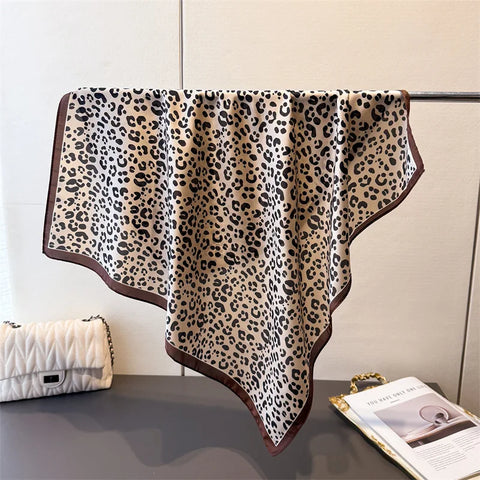 70cm Lemon Print Yellow Silk Scarf