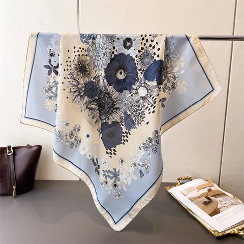 Luxury Floral Silk Scarves for Women
