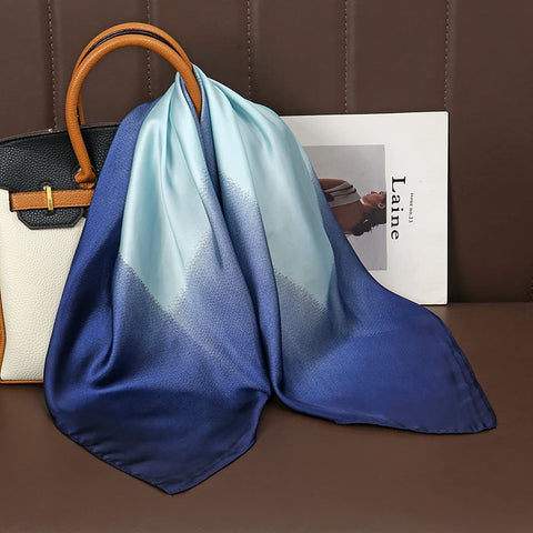 Luxury Satin Silk Square Scarf for Women