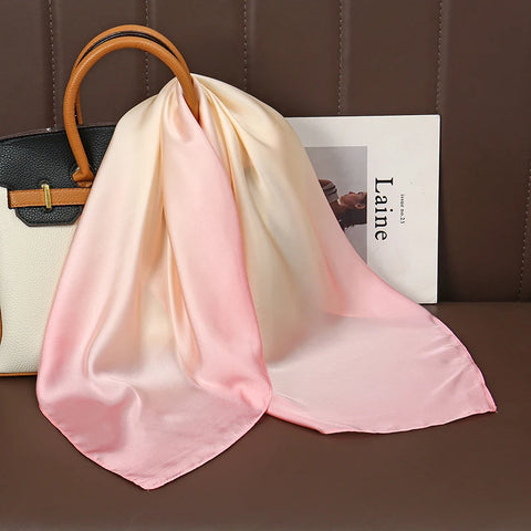 Luxury Satin Silk Square Scarf for Women