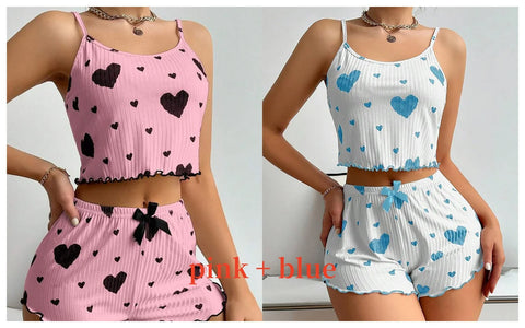 Dames pyjamaset nachtkleding 2 stuks