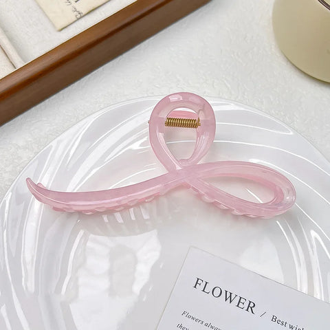 Elegant Jelly Color Bow Hair Claw - Stylish Hair Accessory for Women and Girls