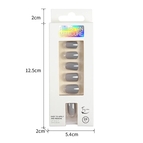 Short Full Press on Nails Set - 24 Pcs