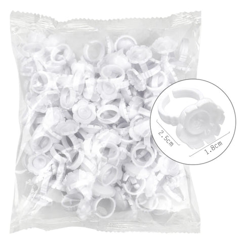 AILEISHI 100Pcs Disposable Eyelash Extension Glue Ring Cups
