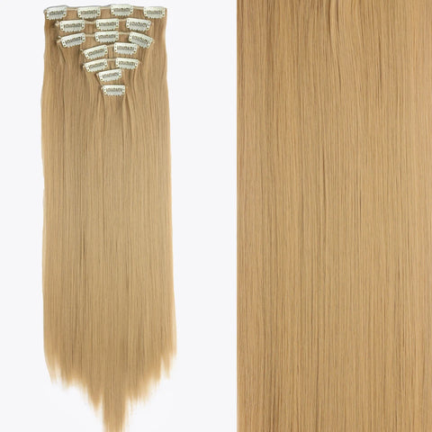 22-Inch Long Straight Wavy Hair Extensions Set