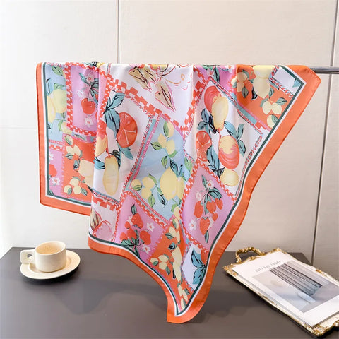 Luxury Floral Silk Scarves for Women