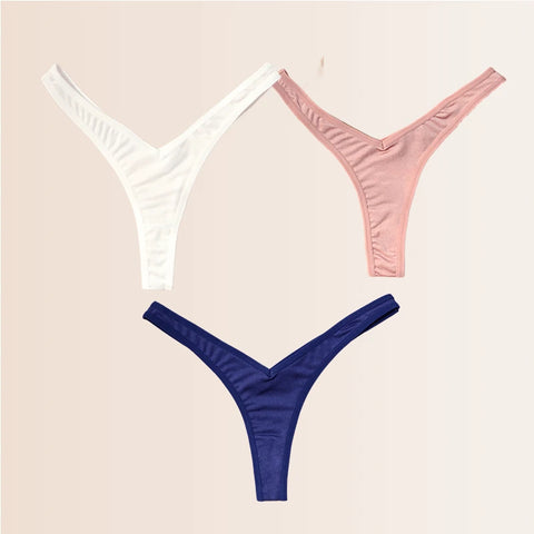 Seamless Thongs Solid Thong Panties for Women - Soft Silk Tangas
