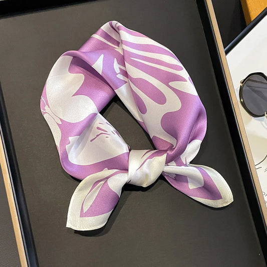 2025 100% Real Silk Scarf - 53cm Square Women's Bandelet