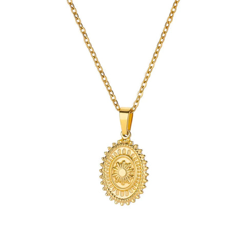Stainless Steel Beaded Round Snake Chain Necklace for Women - Gold Geometric Luxury Jewelry
