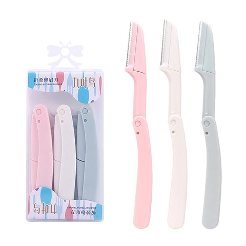 Karsyngirl 3pcs Fold Eyebrow Trimmer Kit – Makeup Tools for Effortless Grooming