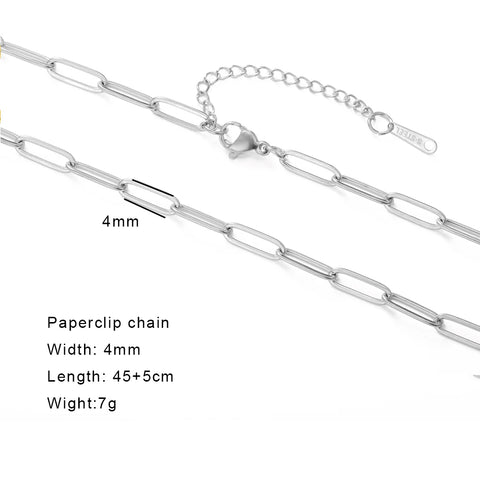 Skyrim Stainless Steel Gold Color Chain Necklace for Women – Minimalist Cuban Paperclip Twisted Snake Chain Fashion Jewelry