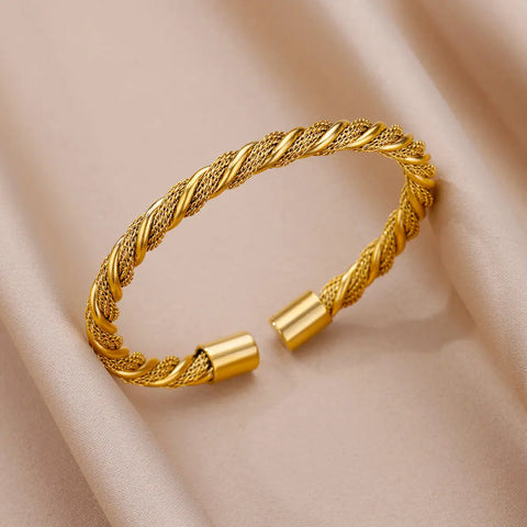 Vintage Snake Bangle Bracelet for Women - Stainless Steel Animal Aesthetic Jewelry