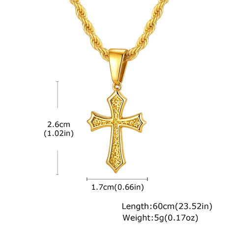 Hip Hop Cross Necklace for Men and Women - Stainless Steel Chic Pendant for Christian Style