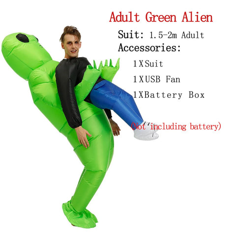 ET Alien Inflatable Suit - Scary Green Alien Costume