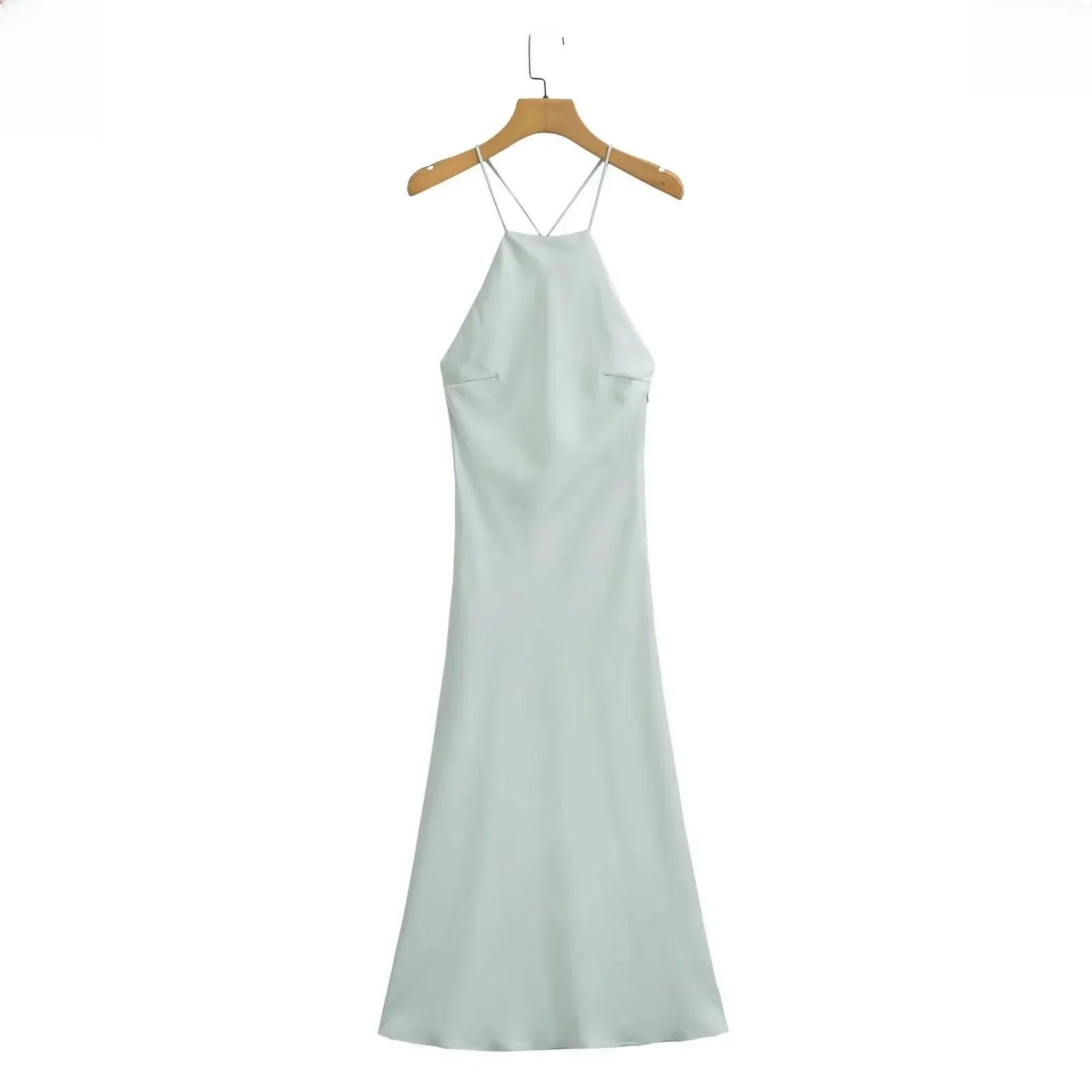 2023 Summer Women's Dress - Silk Satin Sleeveless Fashion