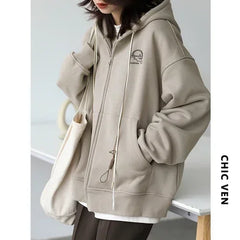CHICVEN Women Sweatshirt - Cozy & Stylish Hooded Coat