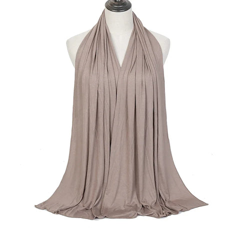 Soft Modal Cotton Jersey Hijab Scarf - Long Muslim Scarf for Women