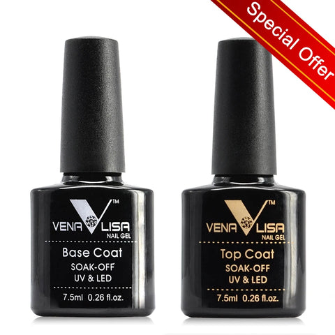Venalisa Nude Color Gel Base &amp; Nowipe Top Coat Set 