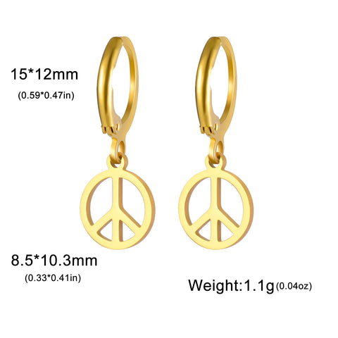 Skyrim Fashion Women Girls Stainless Steel Earrings - Heart Cross Flower Turtle Sun Pendant Hoop Earrings Jewelry Gift Wholesale