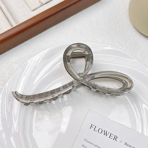 Elegant Jelly Color Bow Hair Claw - Stylish Hair Accessory for Women and Girls