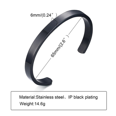 Men's Thin Stainless Steel Cuff Bracelet - Stylish & Versatile Gift for Him