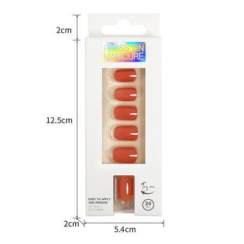 Short Full Press on Nails Set - 24 Pcs