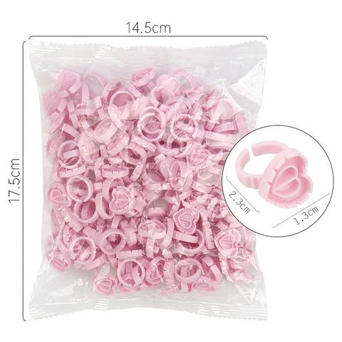 AILEISHI 100Pcs Disposable Eyelash Extension Glue Ring Cups