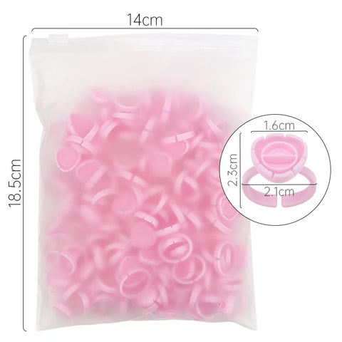 AILEISHI 100Pcs Disposable Eyelash Glue Fan Cup Rings