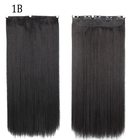 Long Straight Hairstyle 5 Clip Natural Hair Extension