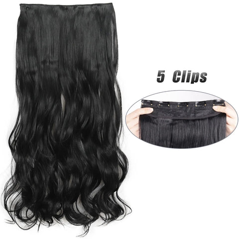 Synthetic 5 Clip In Hair Extensions 80CM - Long Straight Hairpiece