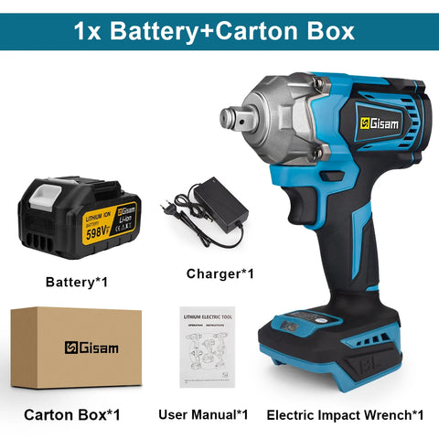 G Perfil 1200Nm borstelloze snoerloze slagmoersleutel – 1/2" elektrische schroevendraaier voor Makita 18V accu met pen