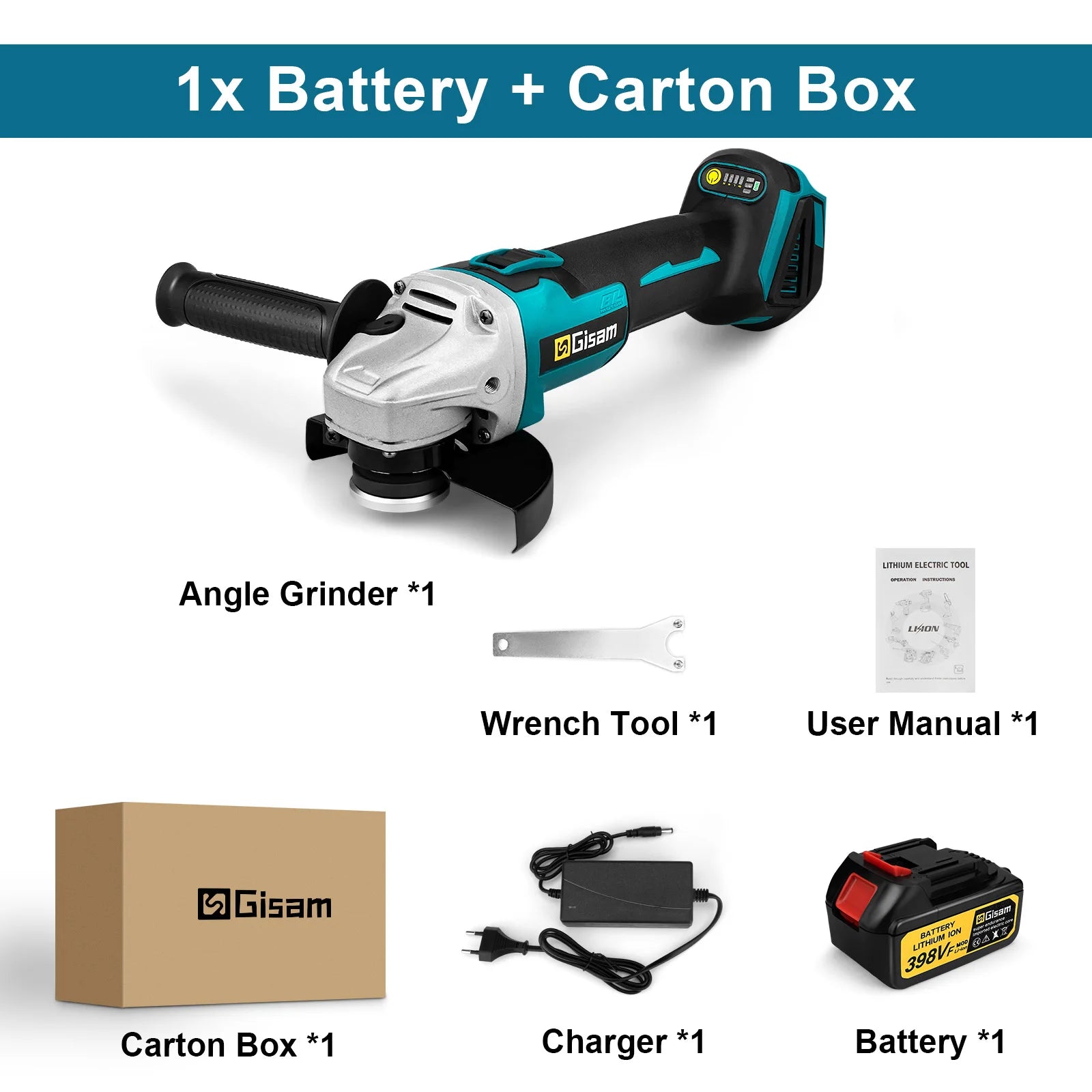 GΣ 125mm Brushless Cordless Angle Grinder – Variable Speed M14 Cutting Tool for Makita 18V Battery Pin
