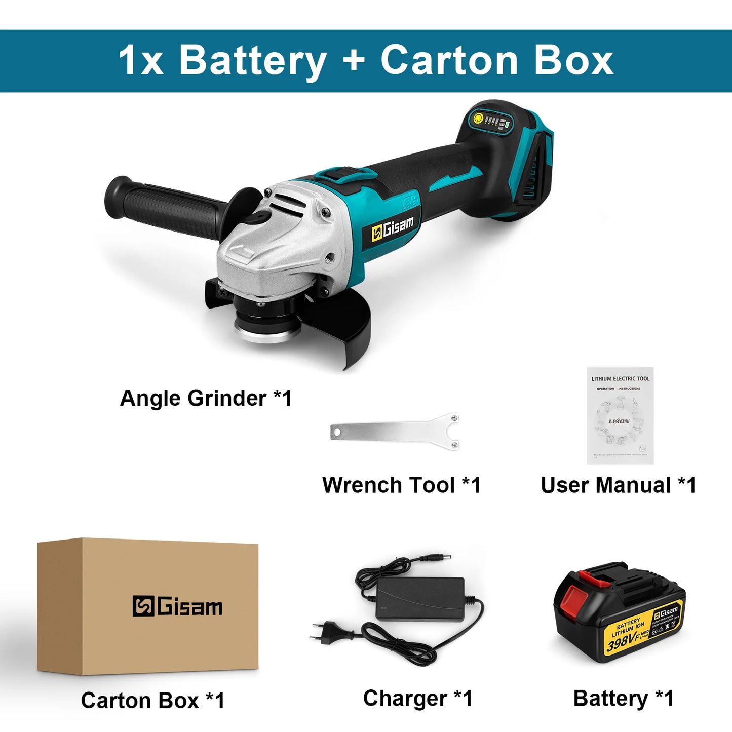 GΣ 125mm Brushless Cordless Angle Grinder – Variable Speed M14 Cutting Tool for Makita 18V Battery Pin