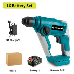 NEWBENY 2-Mode Brushless Cordless Rotary Hammer – 10mm Impact Drill for Woodworking, Compatible with Makita Battery Pin
