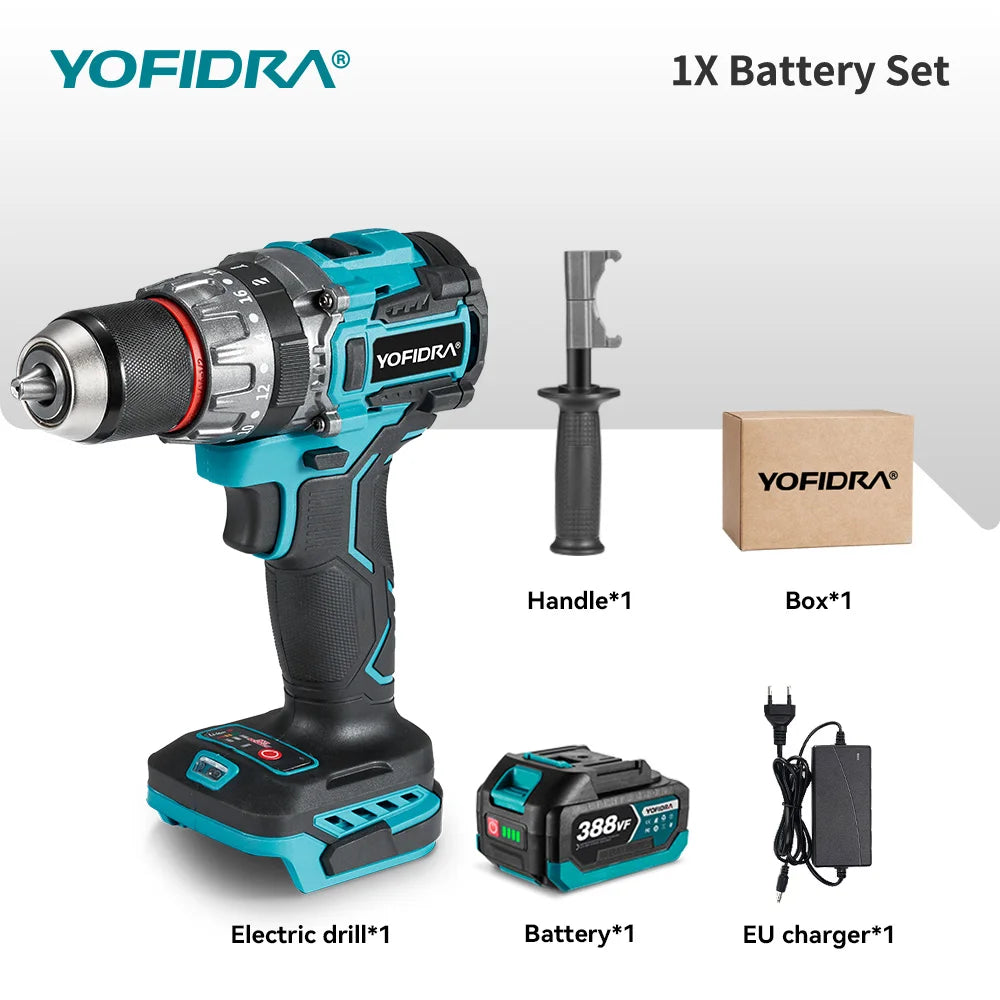 YOFIDRA 700Nm Brushless Cordless Impact Drill – Electric Screwdriver for Woodworking, Flooring & Panels, Compatible with Makita Battery Pin