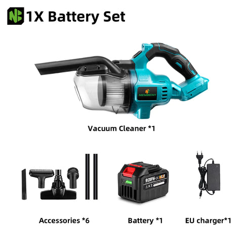 NEWBENY 1000W snoerloze elektrische stofzuiger – Krachtige oplaadbare huishoudelijke schoonmaaktool voor Makita-accu