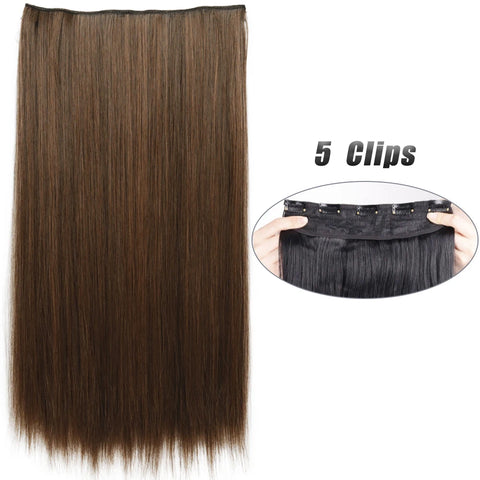 Long Wavy 5 Clip In Hair Extensions - Black Blonde Mix
