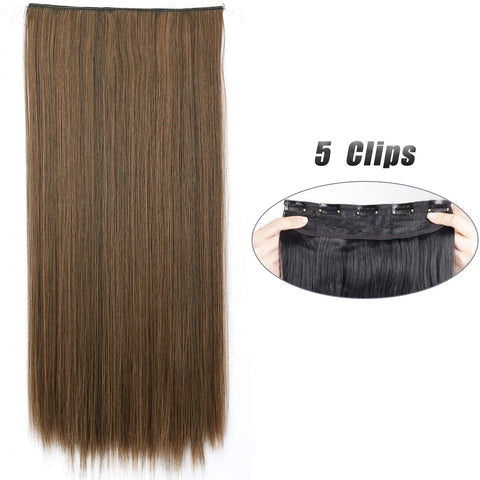 Synthetic 5 Clip In Hair Extensions 80CM - Long Straight Hairpiece