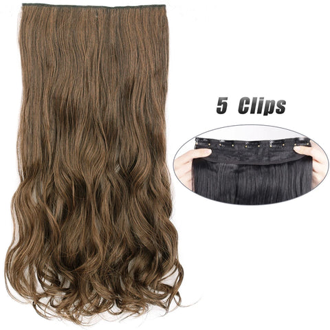 Synthetic 5 Clip In Hair Extensions 80CM - Long Straight Hairpiece