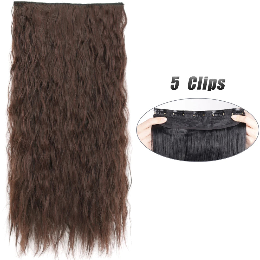 Synthetic 5 Clip In Hair Extensions 80CM - Long Straight Hairpiece