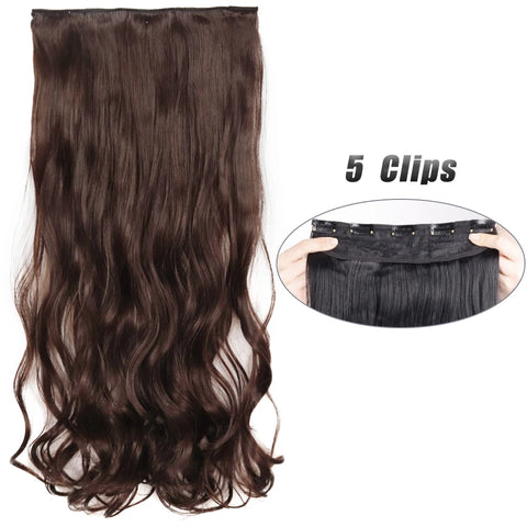Synthetic 5 Clip In Hair Extensions 80CM - Long Straight Hairpiece