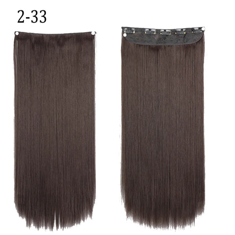 Long Straight Hairstyle 5 Clip Natural Hair Extension